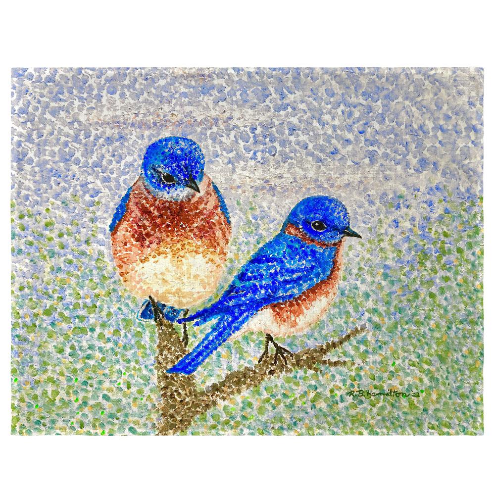 Two Blue Birds Place Mat Set of 4. Picture 1