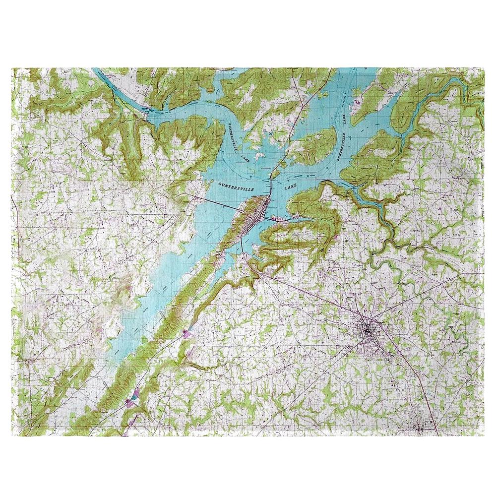 Lake Guntersville, AL Nautical Map Place Mat Set of 4. Picture 1