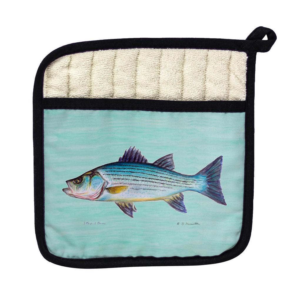Striped Bass Aqua Pot Holder. Picture 1