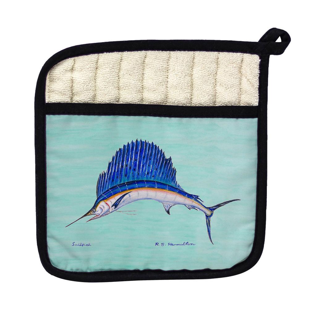 Sailfish - Teal Pot Holder. Picture 1