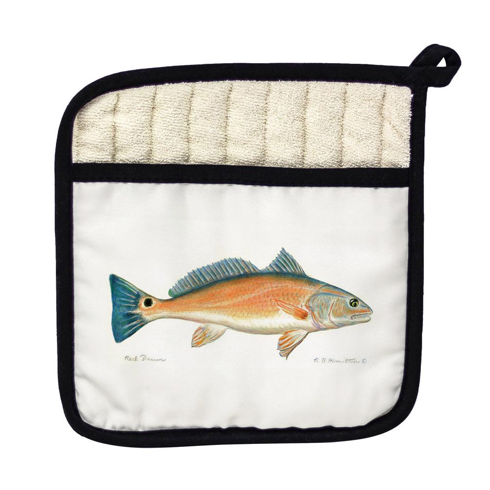 Red Drum Right Pot Holder. Picture 1