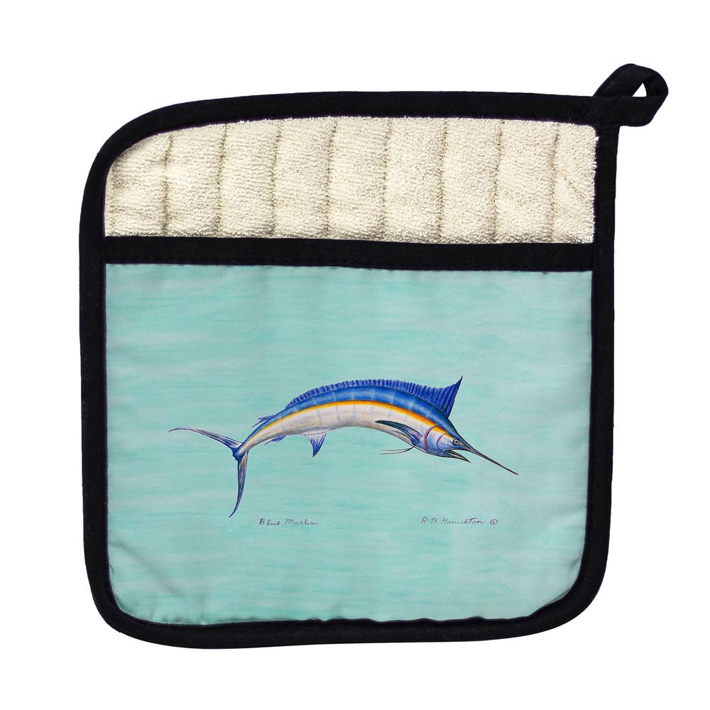 Blue Marlin - Teal Pot Holder. Picture 1