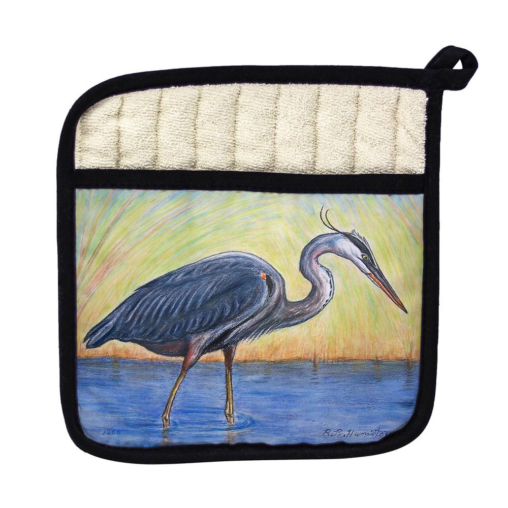 Blue Heron Pot Holder. Picture 1