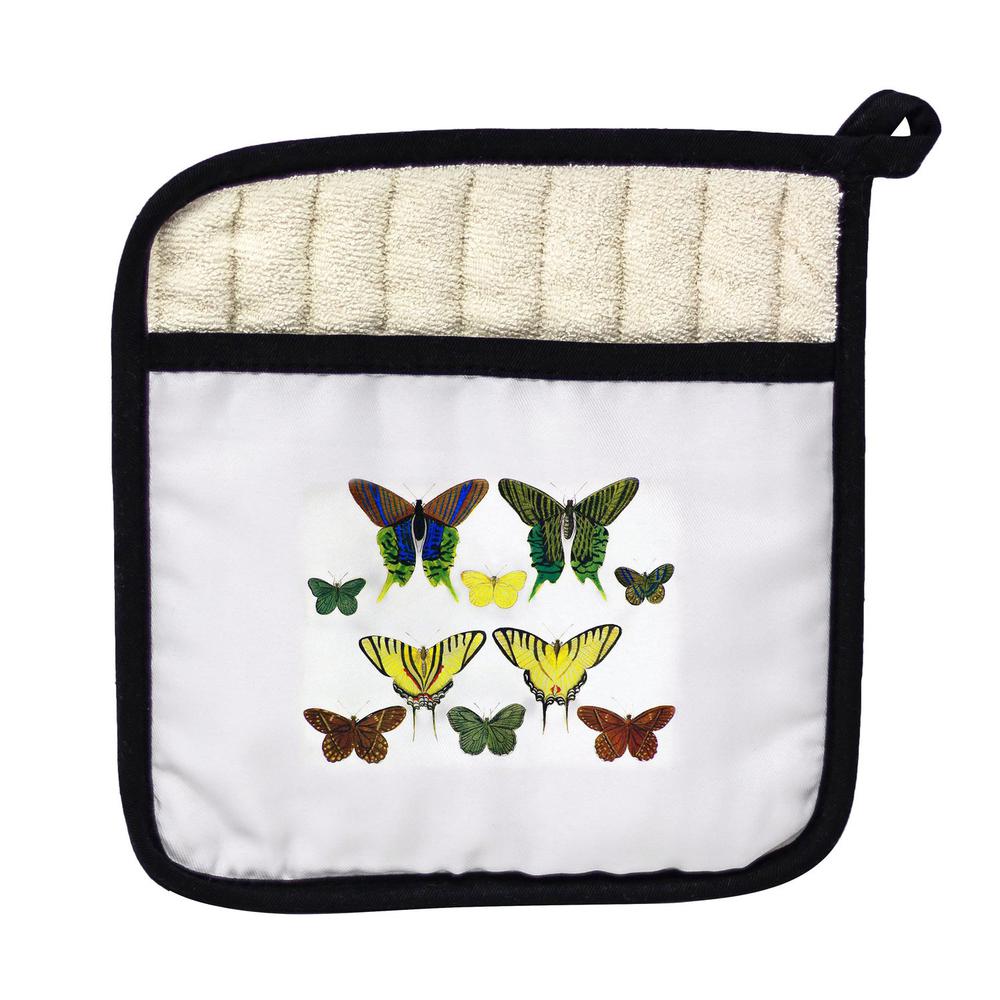 Green Butterflies Pot Holder. Picture 1