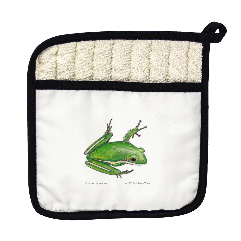 Green Treefrog Pot Holder. Picture 1
