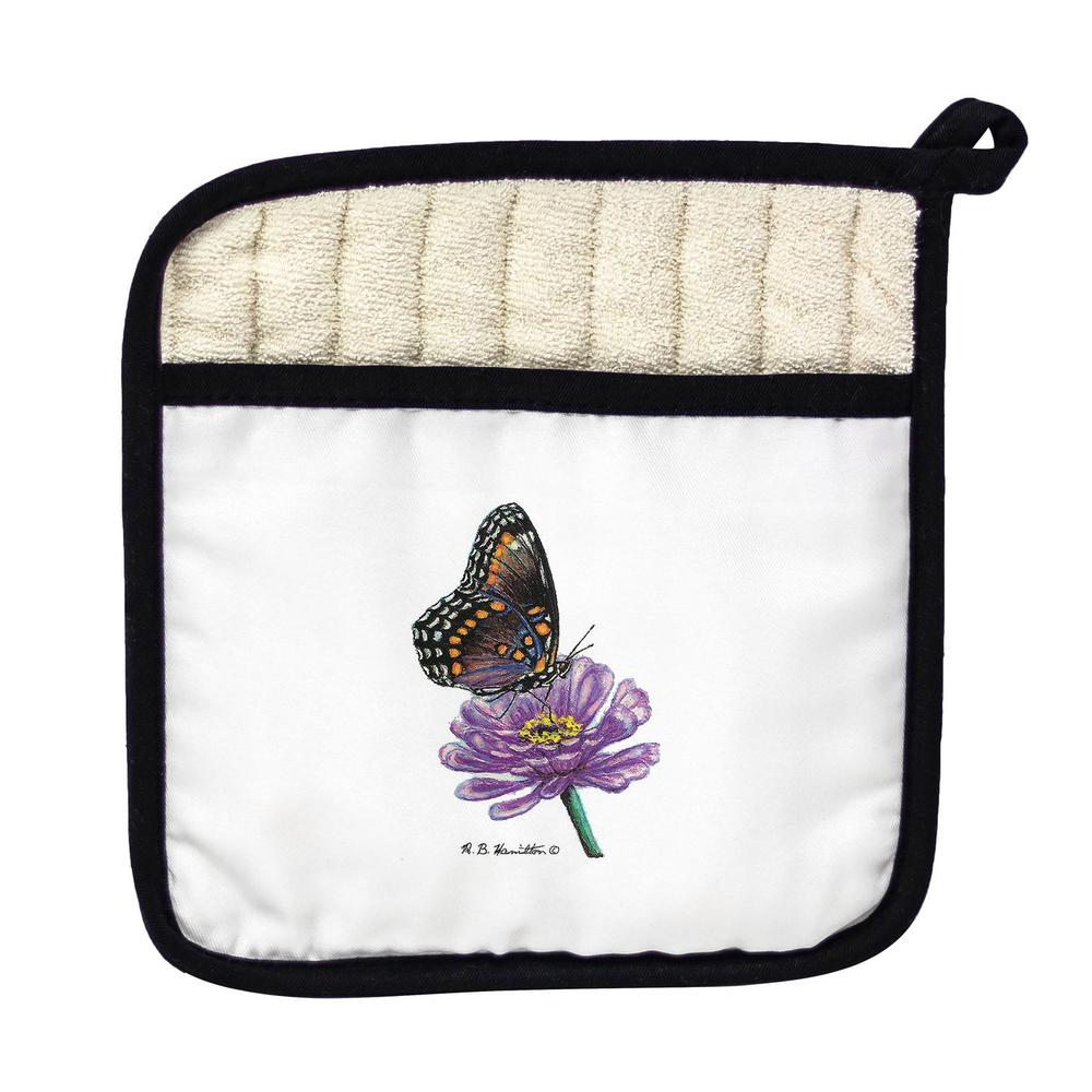 Red Spotted Purple Butterfly Pot Holder. Picture 1