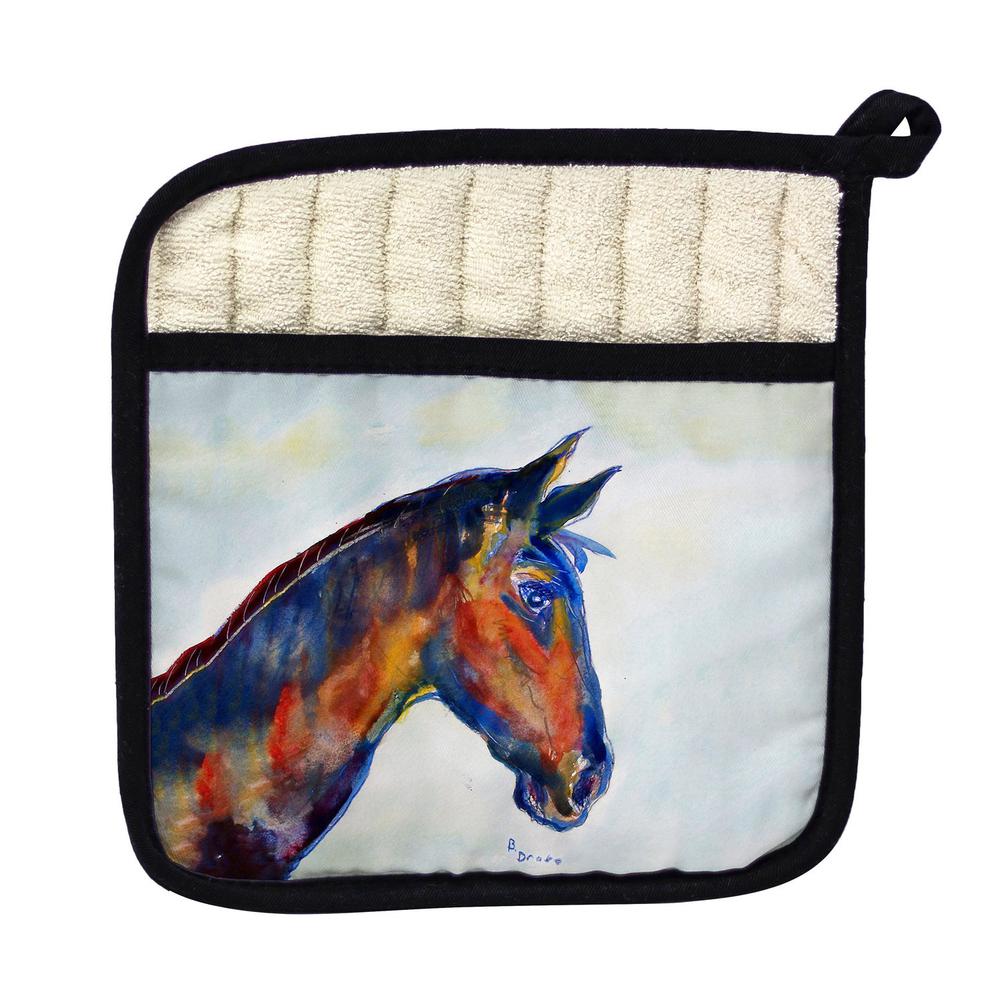 Blue Horse Pot Holder. Picture 1