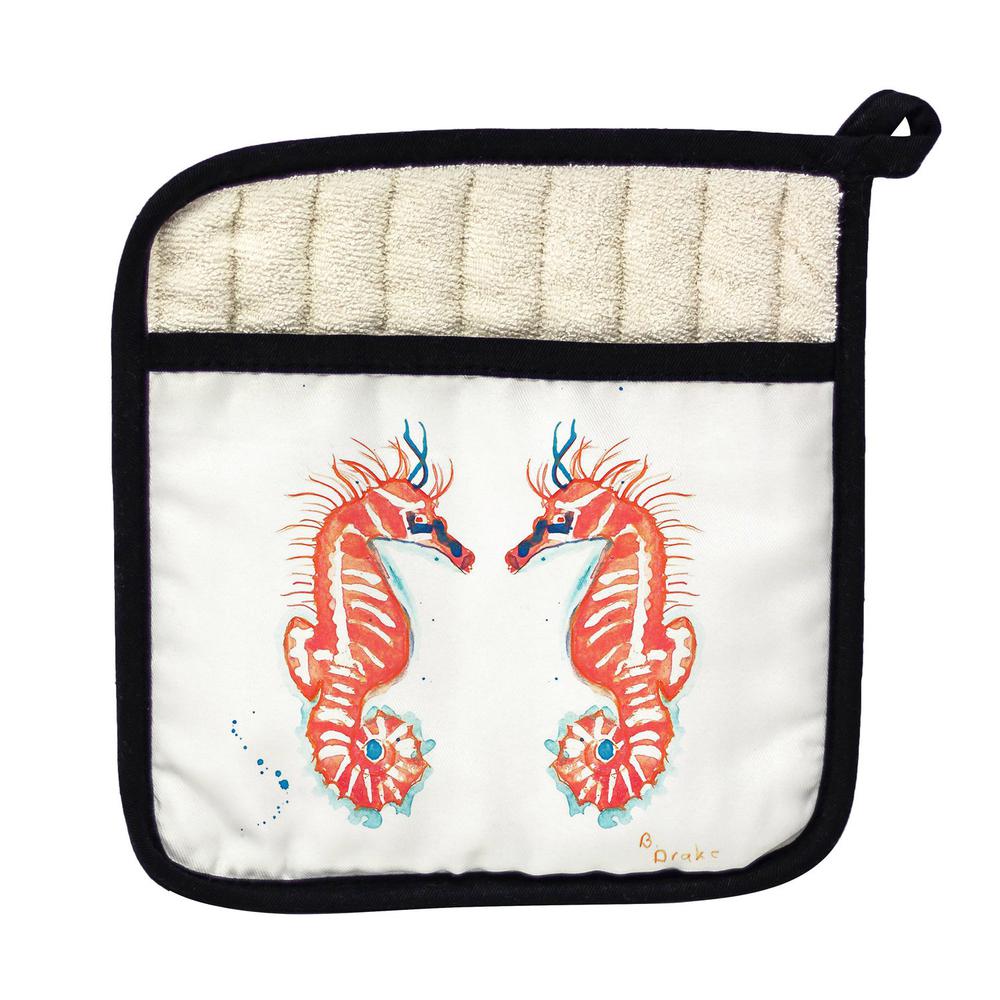 Coral Sea Horses Pot Holder. Picture 1