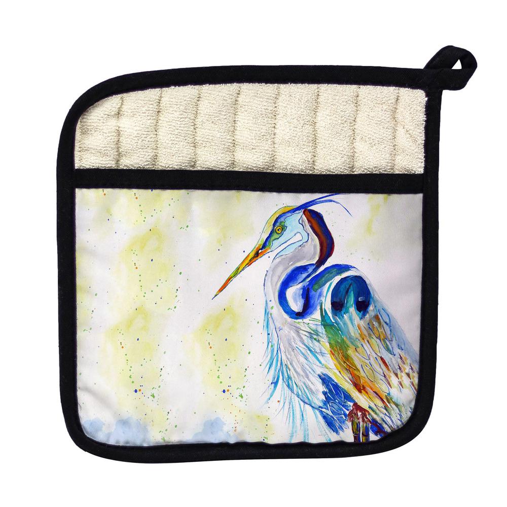 Watercolor Heron Pot Holder. Picture 1