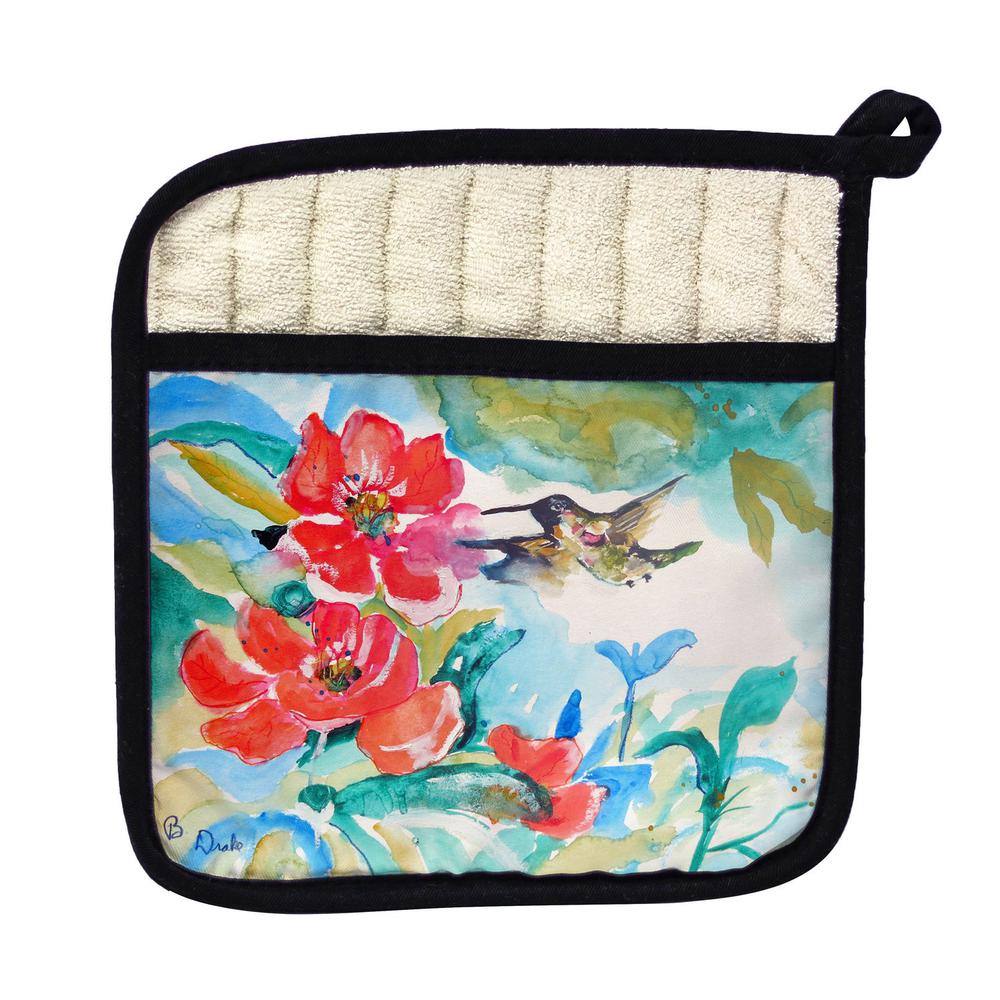 Hummingbird & Red - Flower Pot Holder. Picture 1