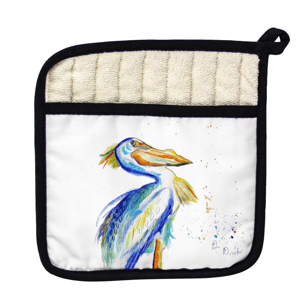 Watercolor Pelican Pot Holder. Picture 1