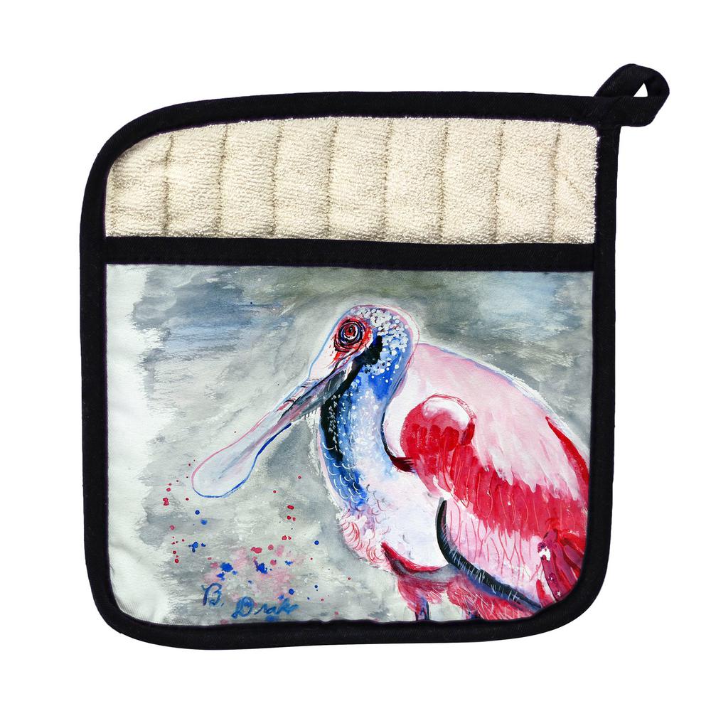 Amelia Spoonbill Pot Holder. Picture 1