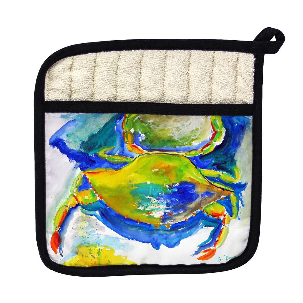 Blue & Yellow Crab Pot Holder. Picture 1