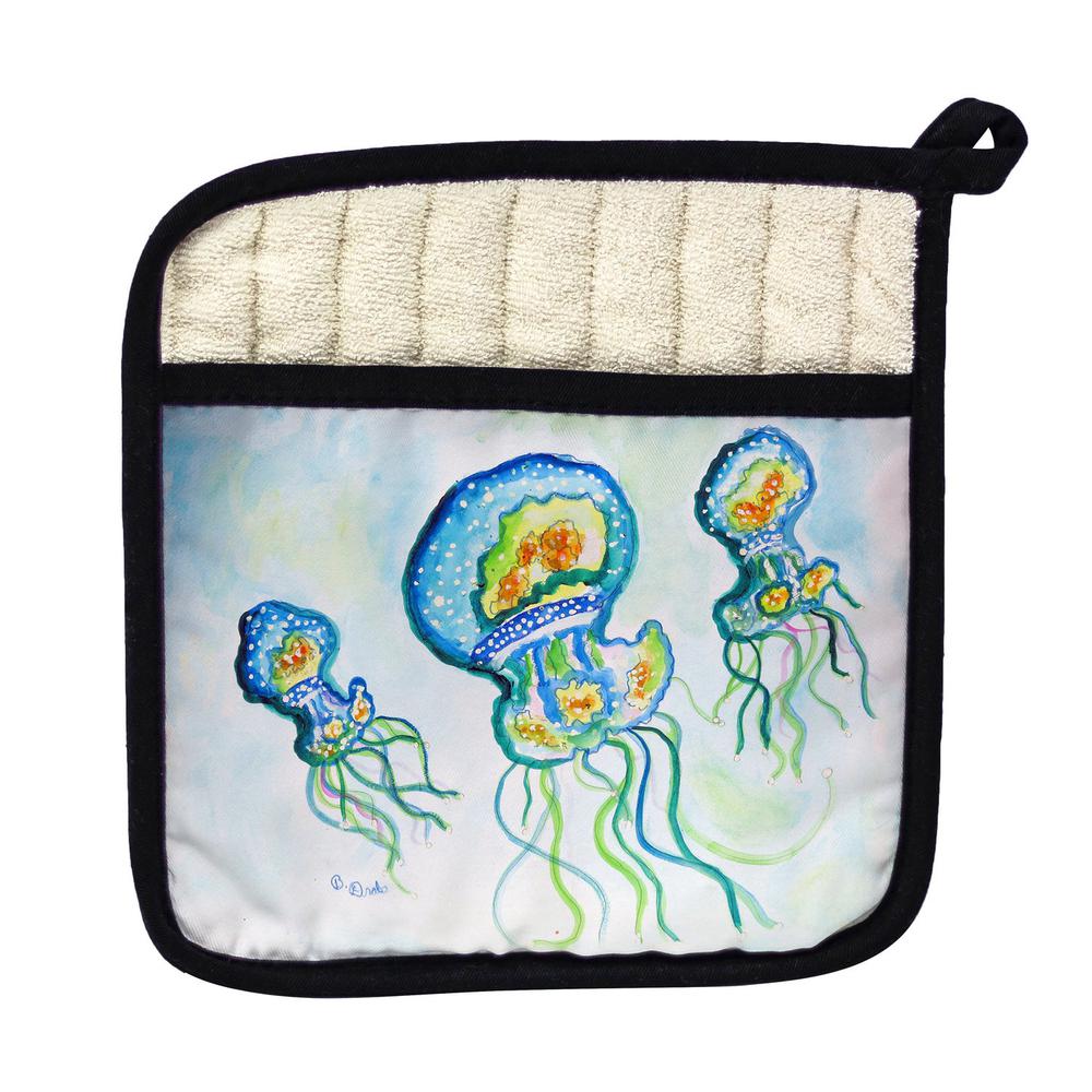 Three Jellyfish Pot Holder. Picture 1
