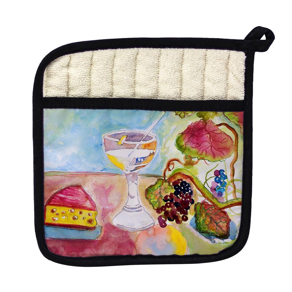 Wine & Cheese Pot Holder. Picture 1
