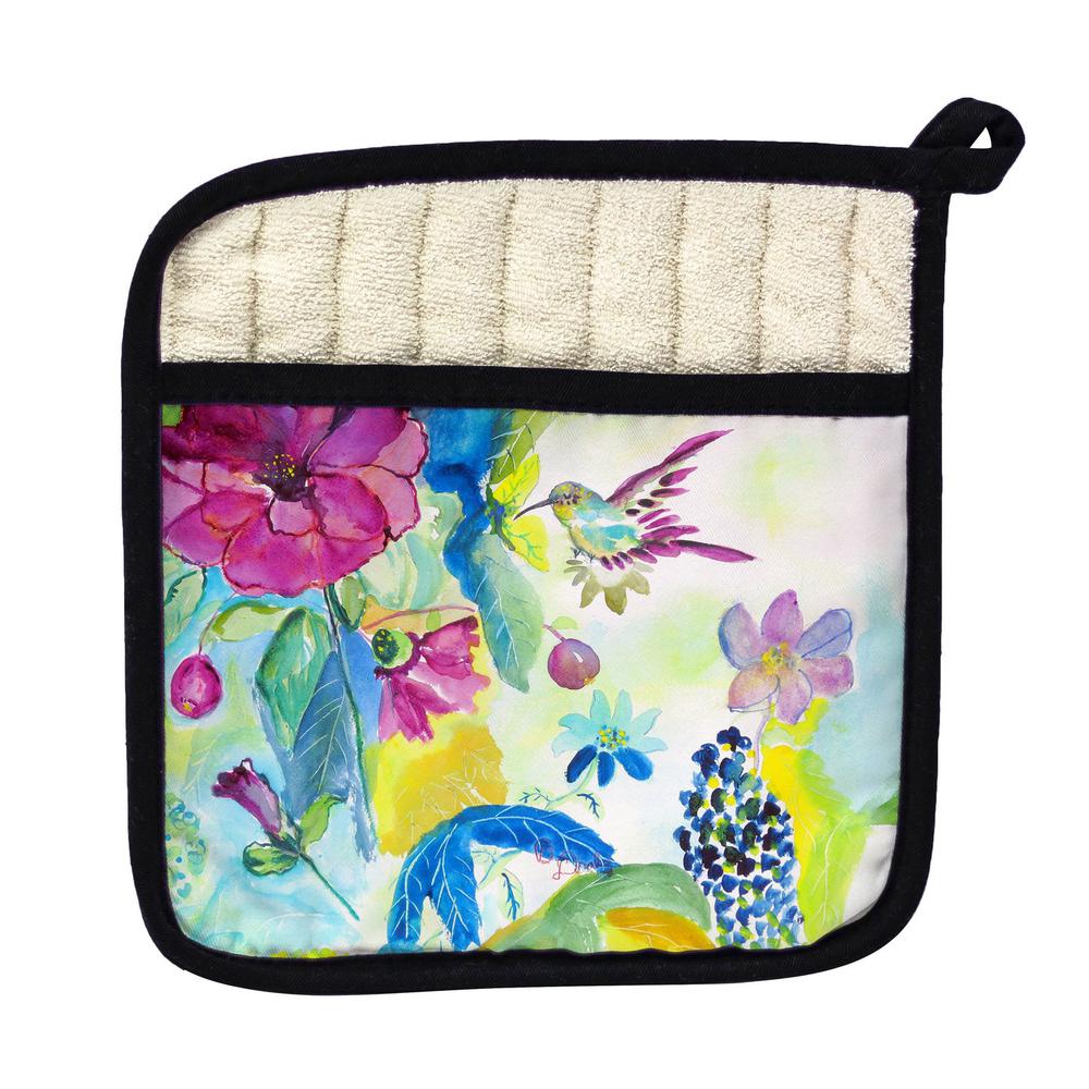 Hummingbird & Garden Pot Holder. Picture 1