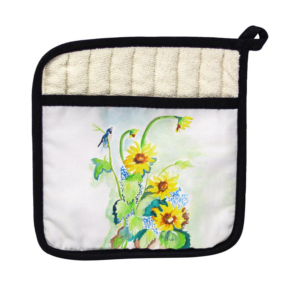 Sunflower & Bird Pot Holder. Picture 1