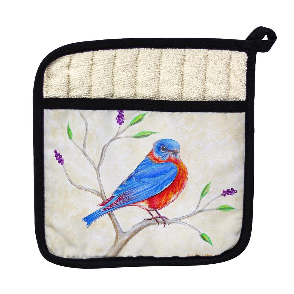 Dick's Blue Bird Pot Holder. Picture 1