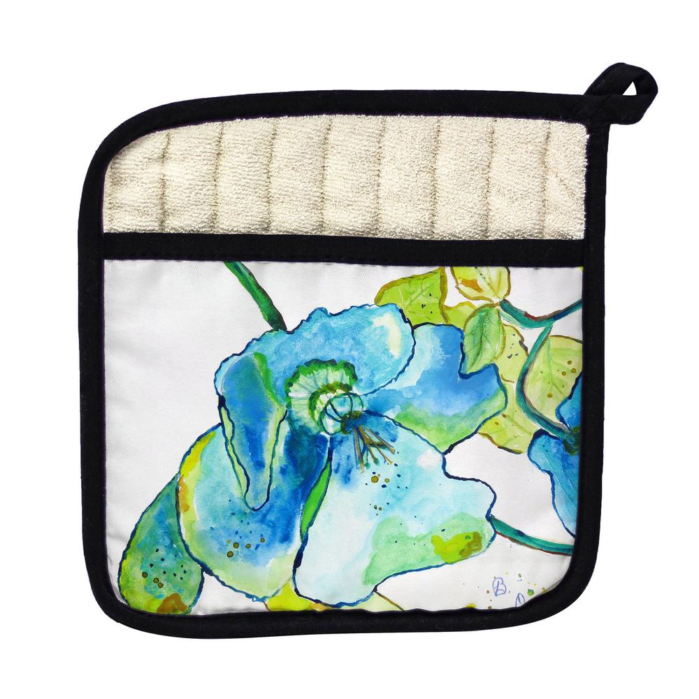 Blue Hibiscus Pot Holder. Picture 1