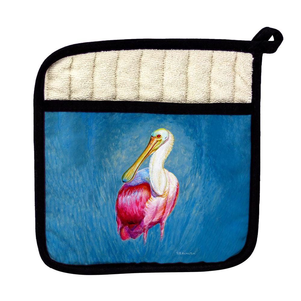 Spoonbill Portrait Pot Holder. Picture 1