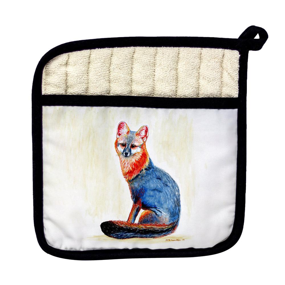 Gray Fox Pot Holder. Picture 1