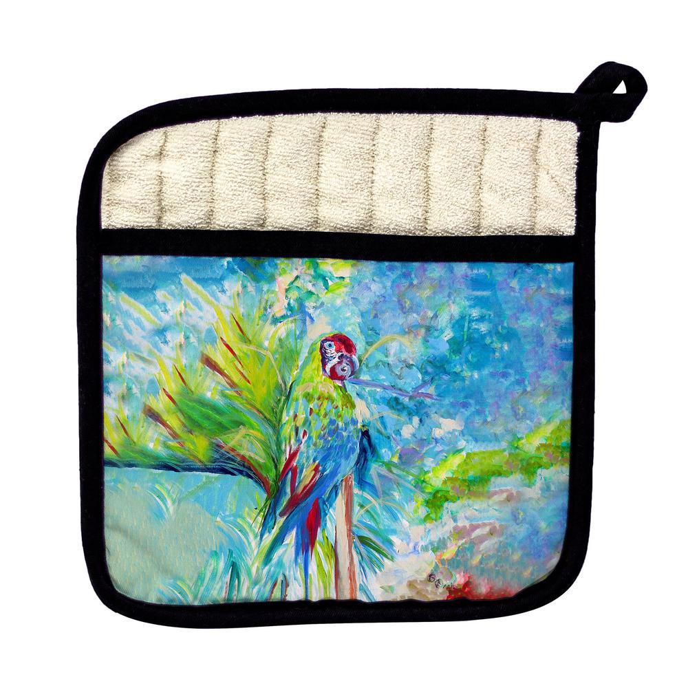 Green Parrot II Pot Holder. Picture 1