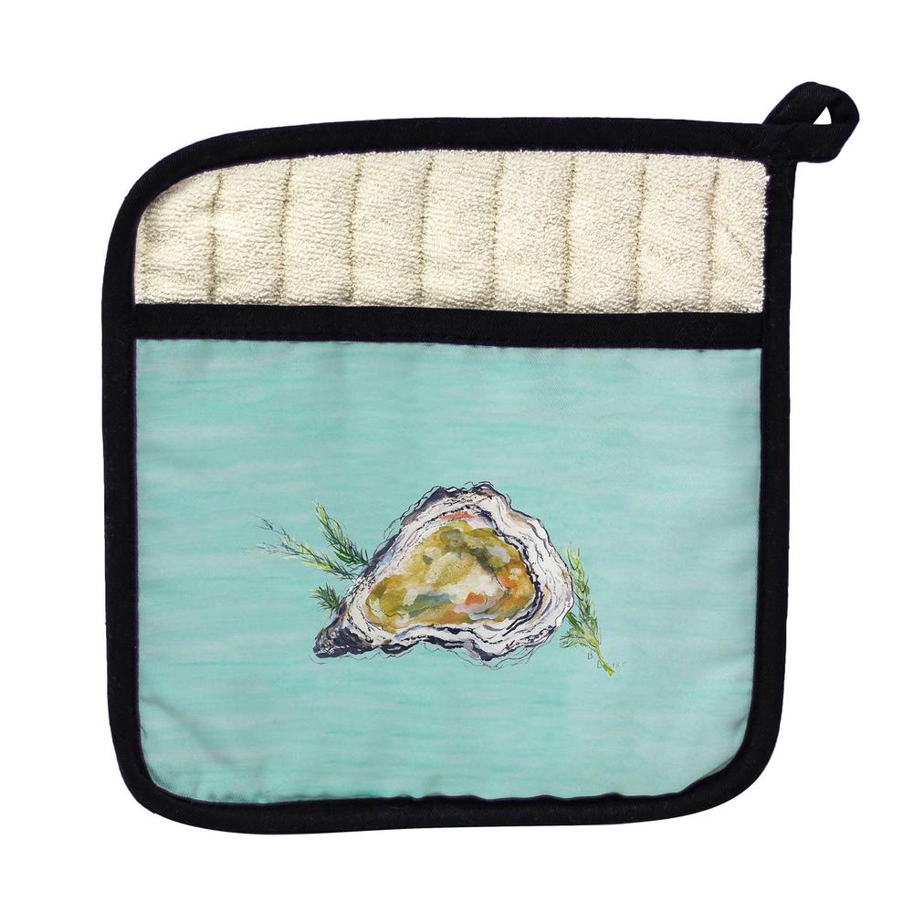 Oyster Shell - Teal Pot Holder. Picture 1