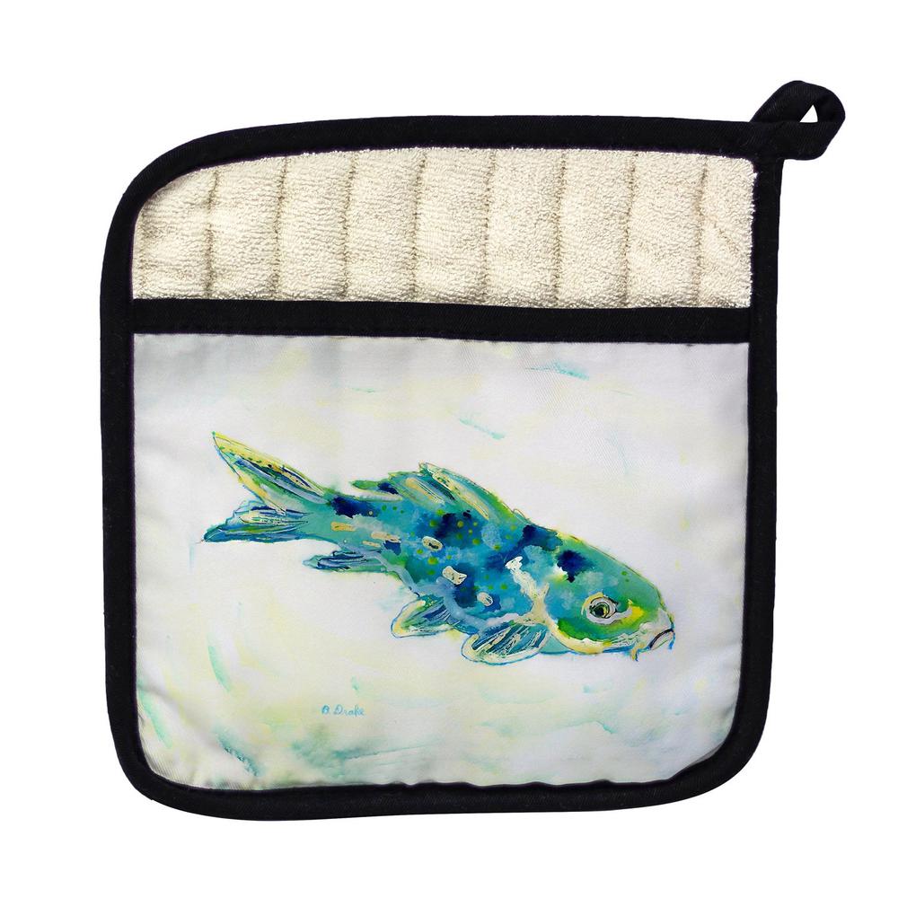 Blue Koi Pot Holder. Picture 1