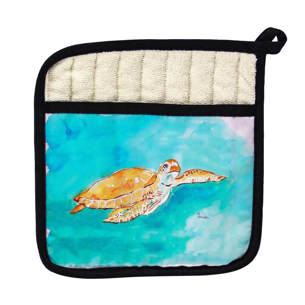 Brown Sea Turtle Pot Holder. Picture 1