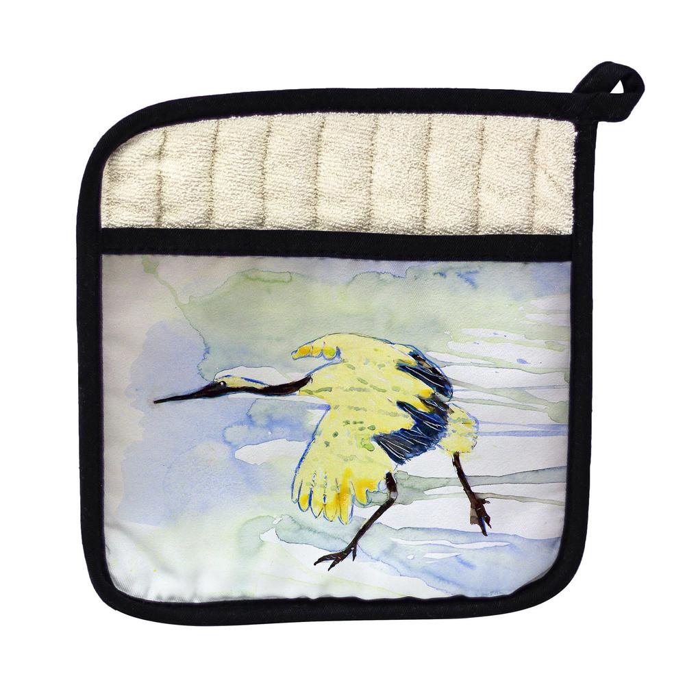 Yellow Crane Pot Holder. Picture 1