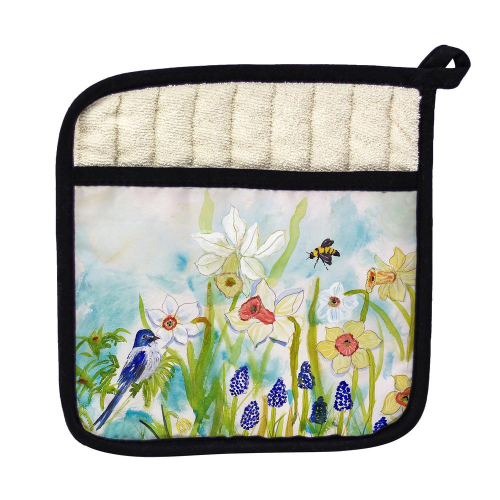 Bird & Daffodils Pot Holder. Picture 1