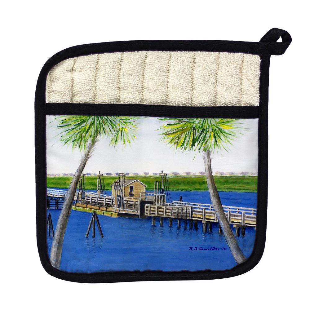 Sunset Beach, NC Bridge Pot Holder. Picture 1