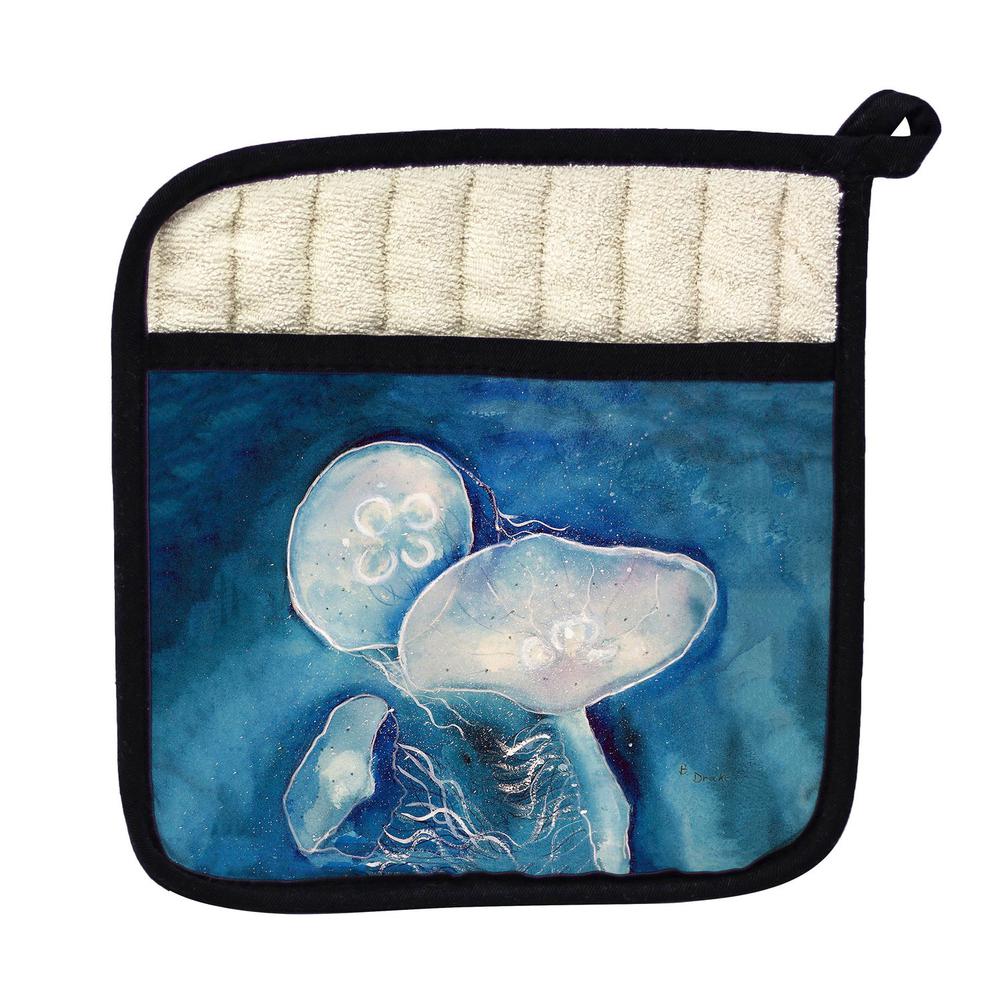 Blue Jellyfish Pot Holder. Picture 1
