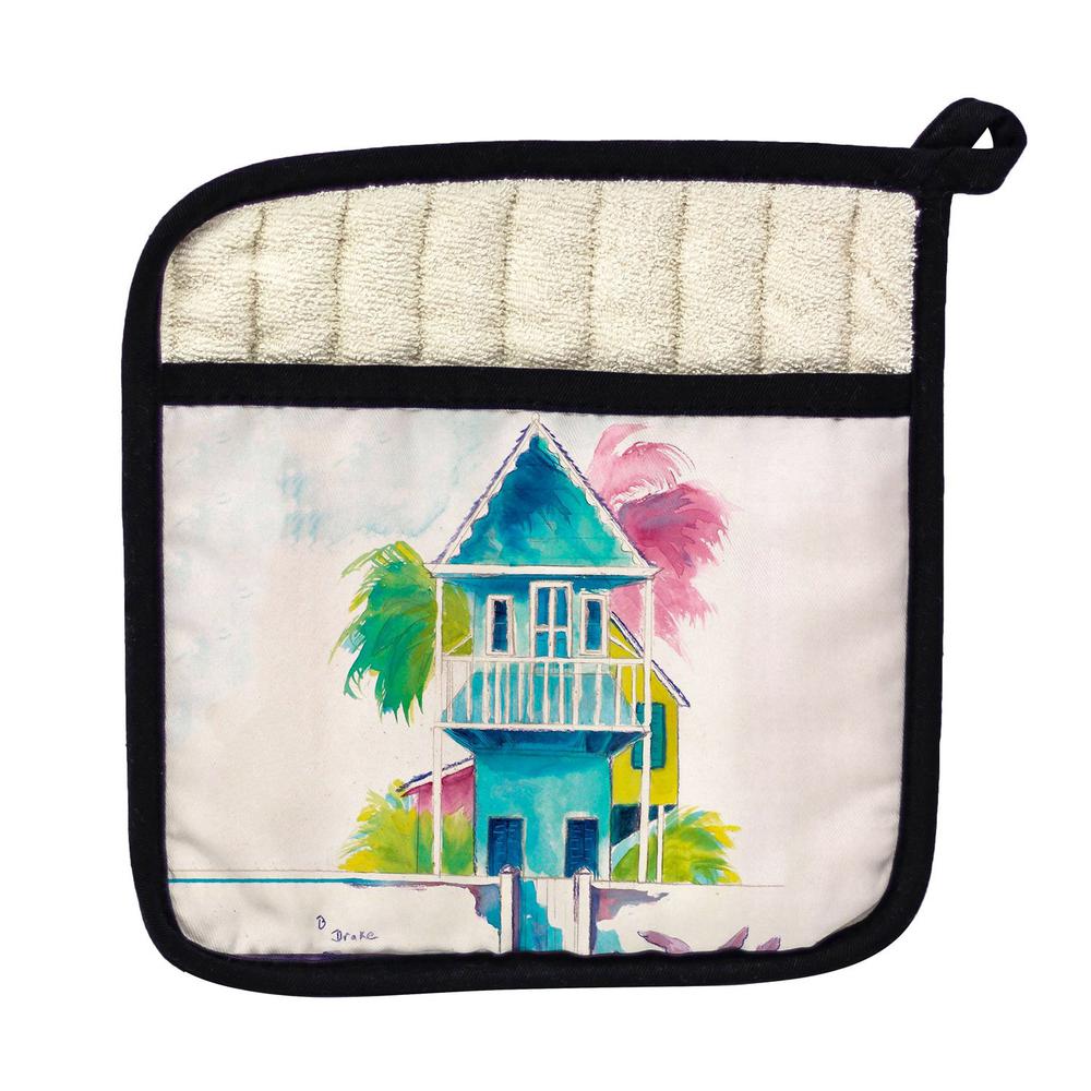 W. Palm Hut Blue Pot Holder. Picture 1