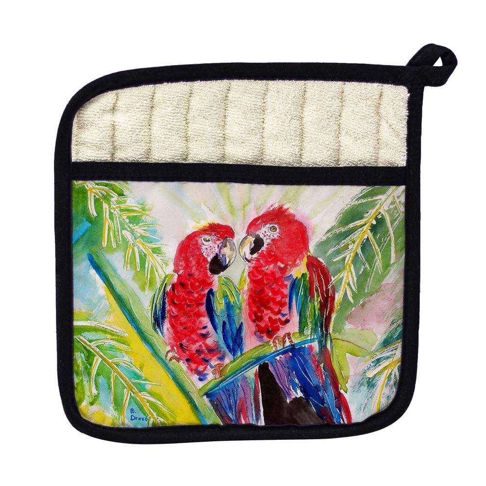 Two Parrots Pot Holder. Picture 1