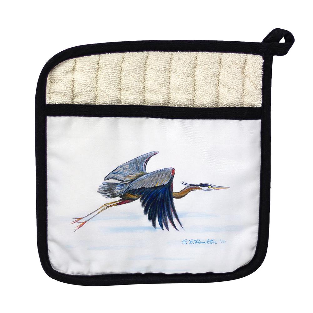 Eddie's Blue Heron Pot Holder. Picture 1