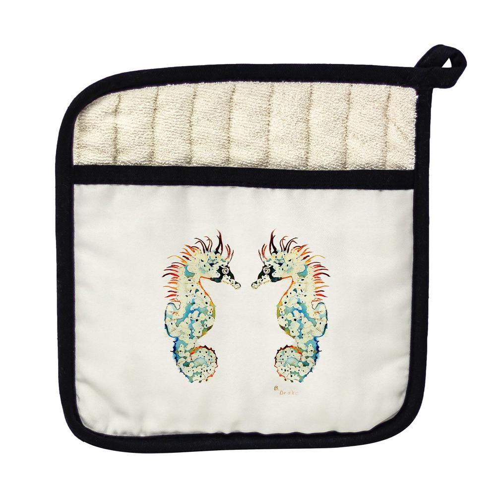 Betsy's Seahorses Pot Holder. Picture 1