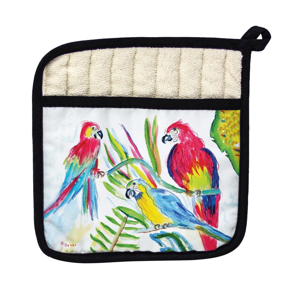Three Parrots Pot Holder. Picture 1