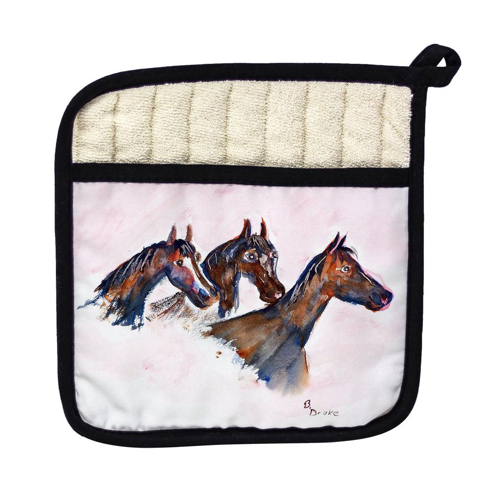Three Horses Pot Holder. Picture 1
