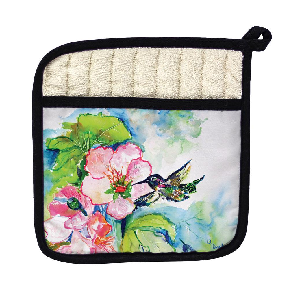 Hummingbird & Hibiscus Pot Holder. Picture 1