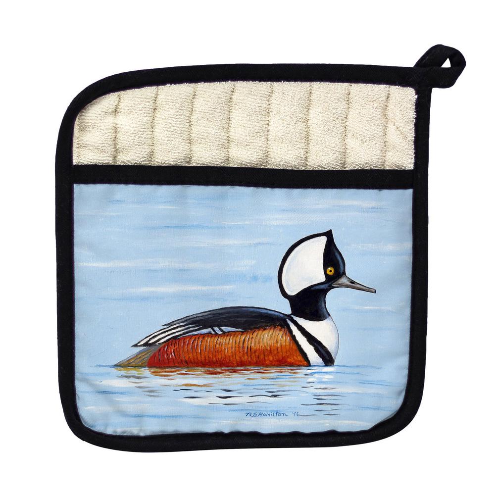 Hooded Merganser Pot Holder. Picture 1
