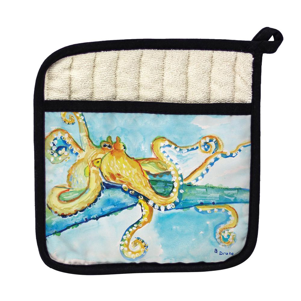 Gold Octopus Pot Holder. Picture 1