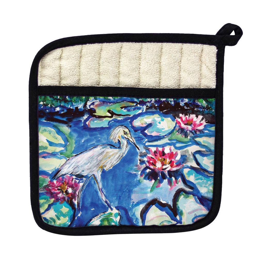 Heron & Waterlilies Pot Holder. Picture 1