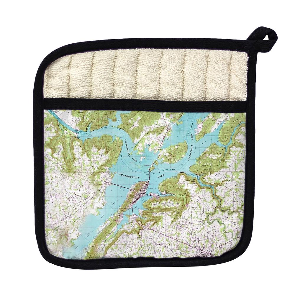 Lake Guntersville, AL Nautical Map Pot Holder. Picture 1