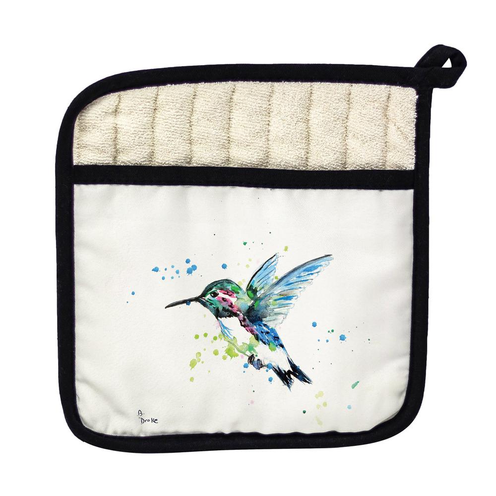 Green Hummingbird Pot Holder. Picture 1