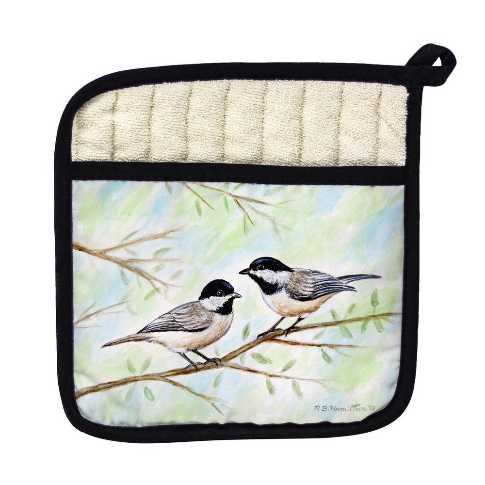 Dick's Chickadees Pot Holder. Picture 1