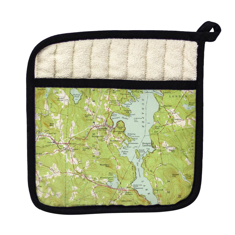 Sunapee Lake, NH Nautical Map Pot Holder. Picture 1