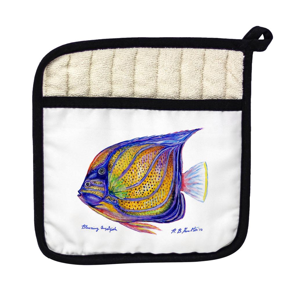 Blue Ring Angelfish Pot Holder. Picture 1