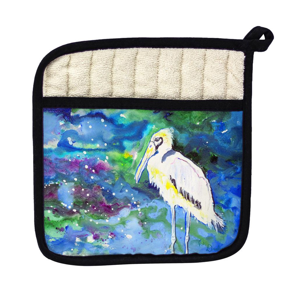 Fall Wood Stork Pot Holder. Picture 1
