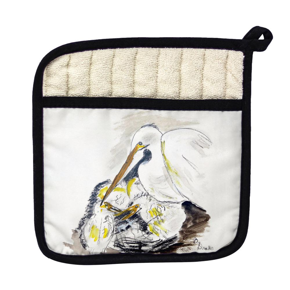 Egret & Chicks Pot Holder. Picture 1